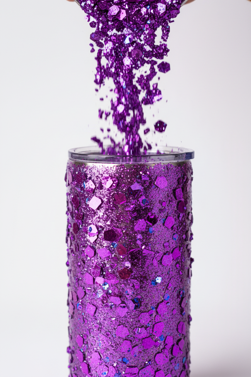 Kadeem Purple X-Chunky Glitter on tumbler