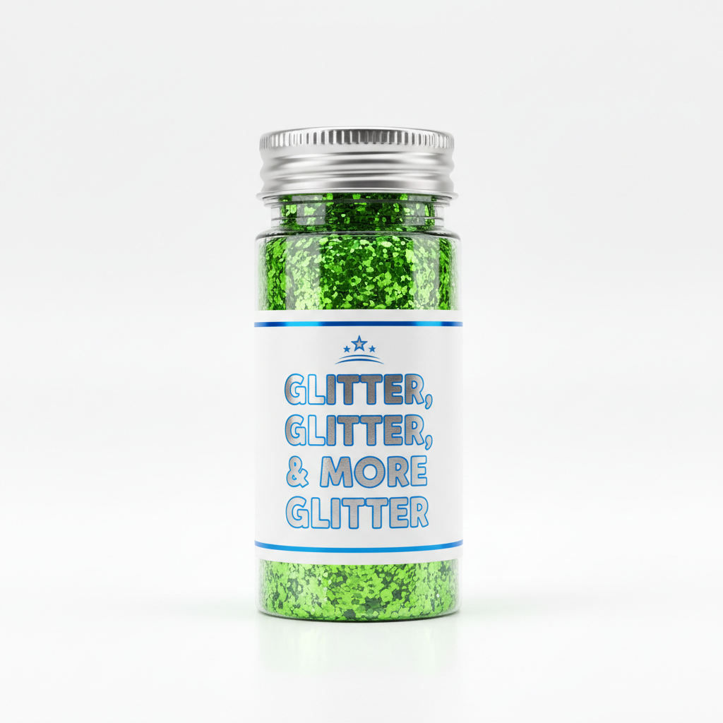 Khamar Neon Green Glitter in packaging