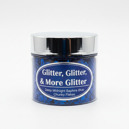 Midnight Sapphire Blue Chunky Glitter in packaging