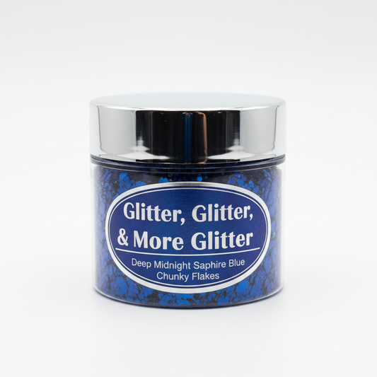 Midnight Sapphire Blue Chunky Glitter in packaging