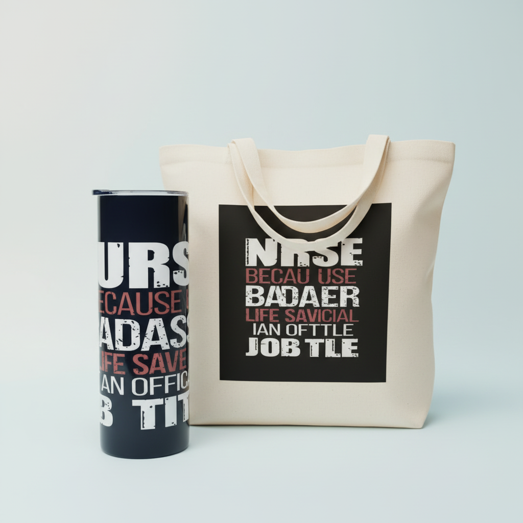 Nurse — Because BADASS Isn’t an Official Title Tumbler & Tote