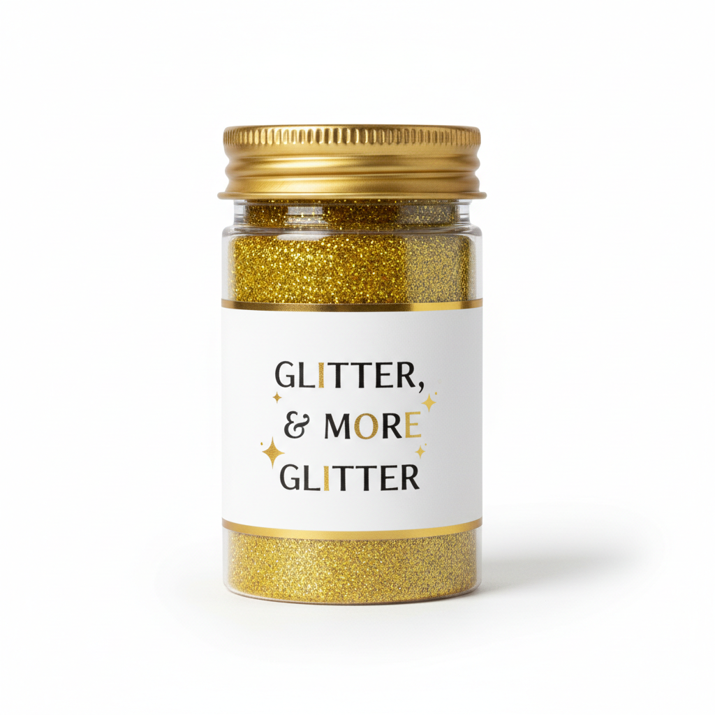 DéVon Mustard Yellow Fine Glitter in packaging