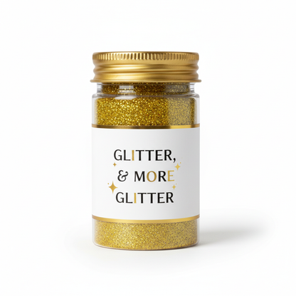 DéVon Mustard Yellow Fine Glitter in packaging