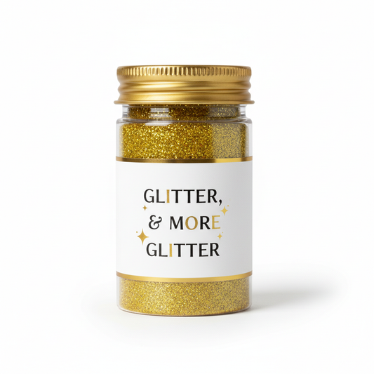 DéVon Mustard Yellow Fine Glitter in packaging