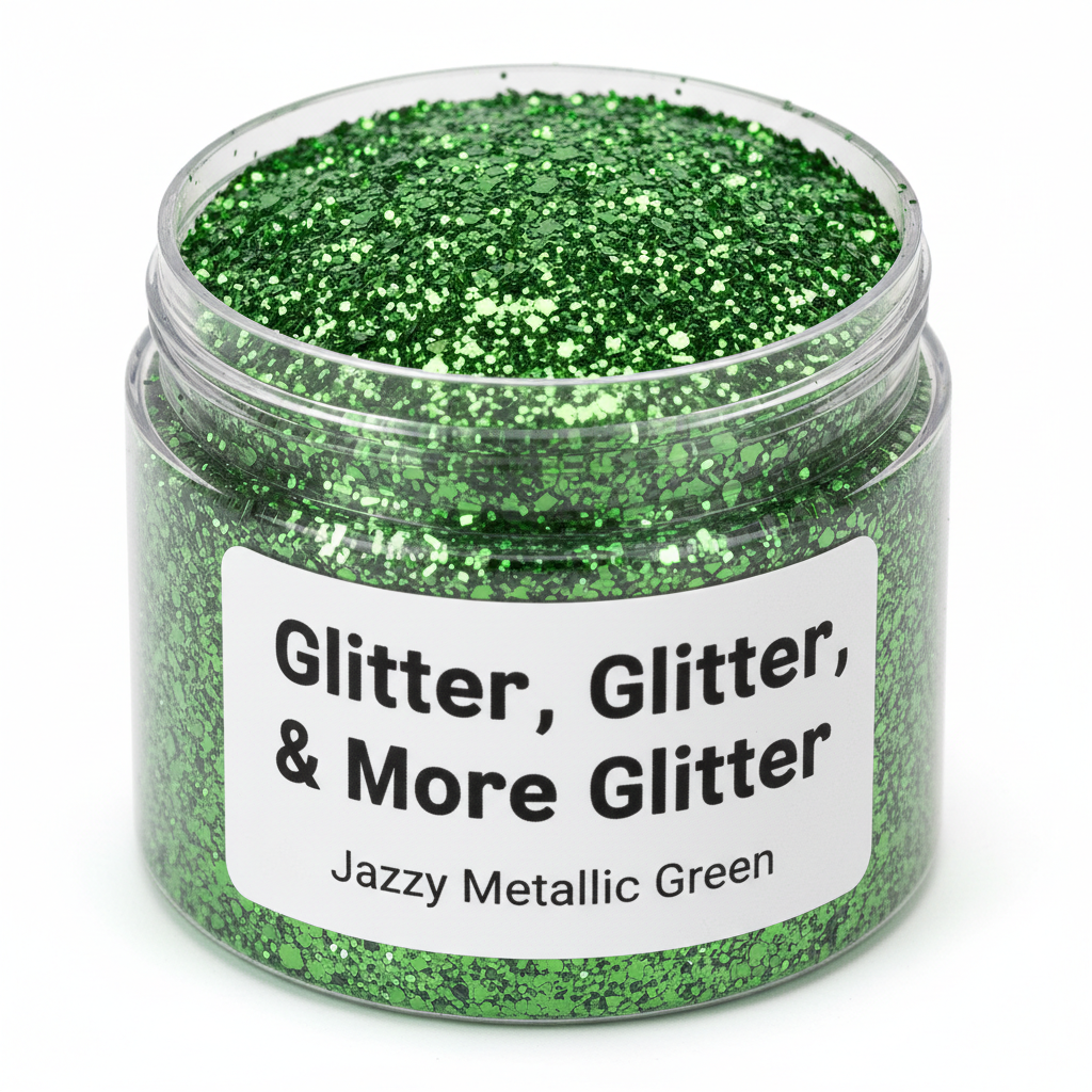 Glitter, Glitter & More Glitter - Jazzy Metallic Green fine glitter close-up