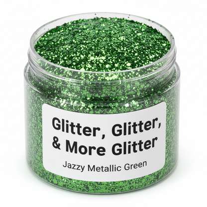 Glitter, Glitter & More Glitter - Jazzy Metallic Green fine glitter close-up