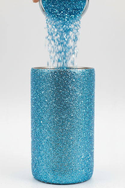 Winter Blue Fine Glitter on tumbler