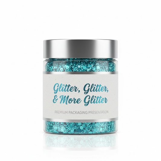 Aqua Boogie Mixed Size Glitter in packaging