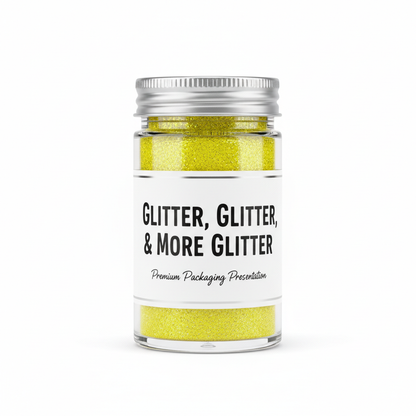 Cirra Pooh Yellow Fine Glitter in packaging