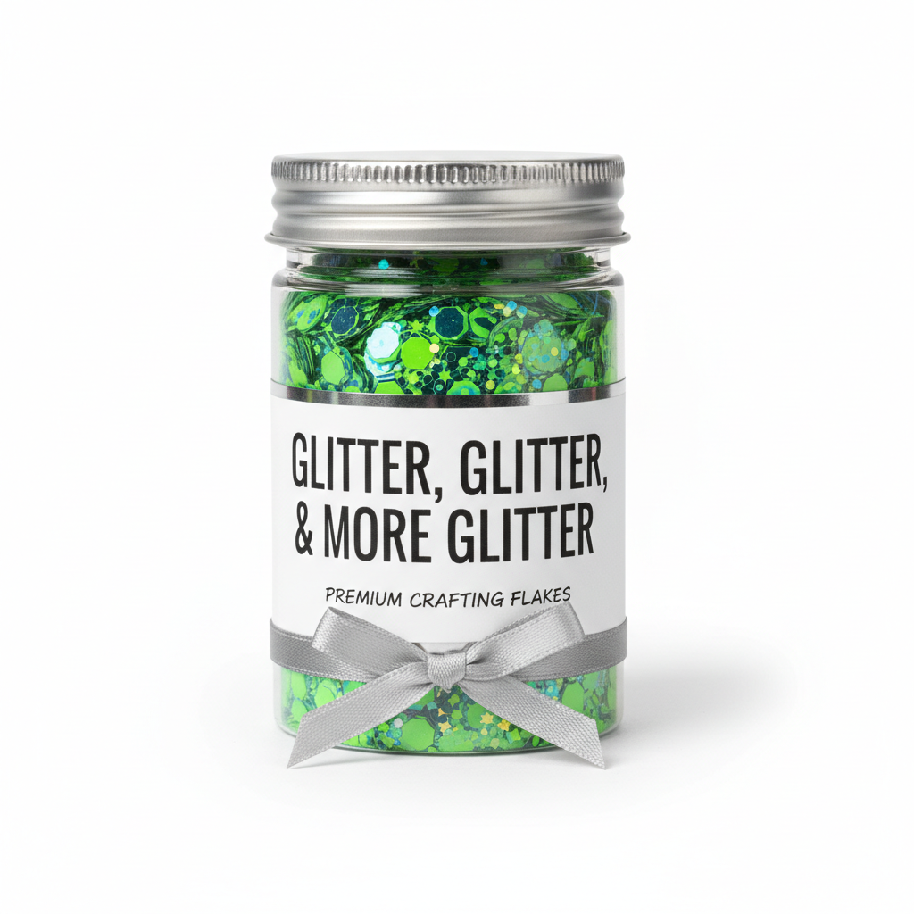 Khamar Neon Green Chunky Glitter in packaging