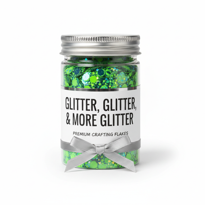 Khamar Neon Green Chunky Glitter in packaging