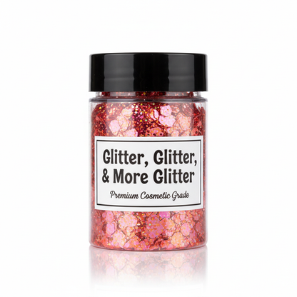 Kayla Kiss Pinkish Orange Chunky Glitter in packaging