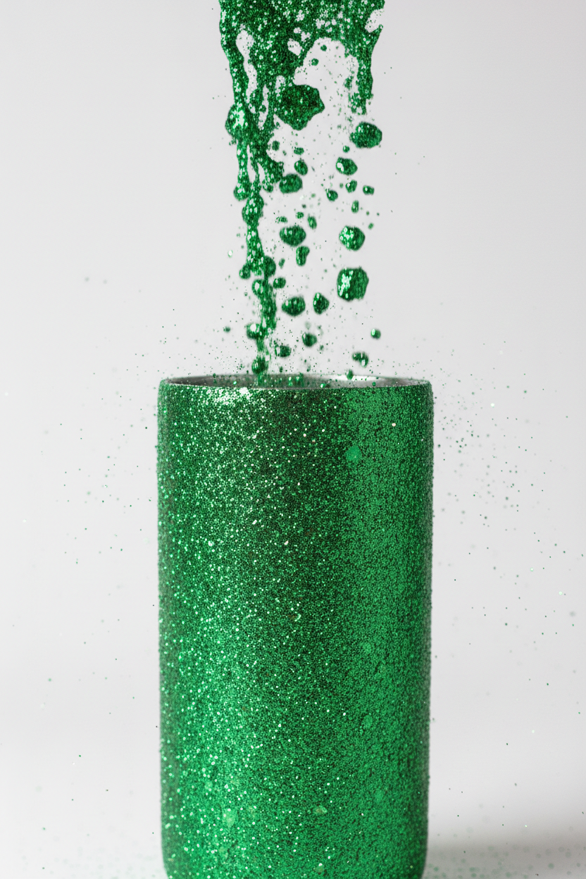 Green Queen Chunky Glitter on tumbler