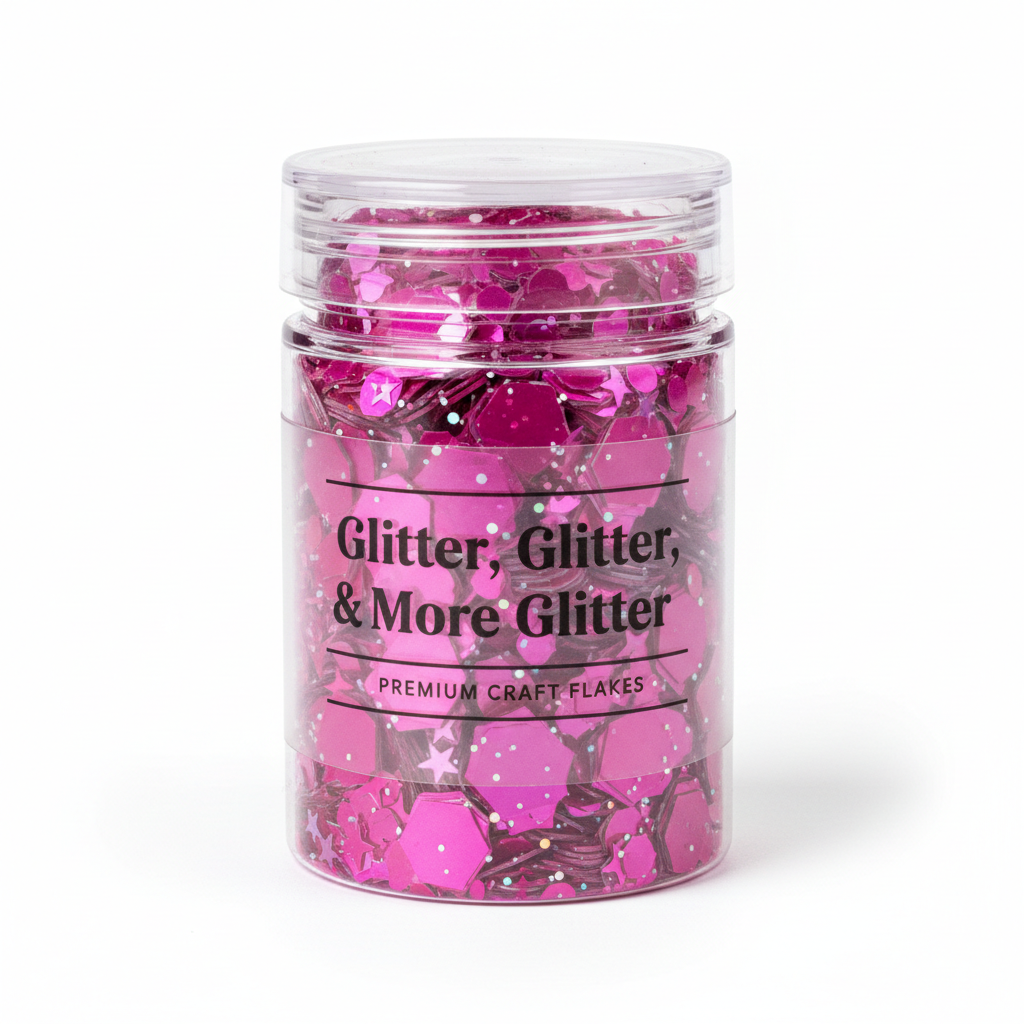 Fuchsia Pink Chunky Glitter in packaging