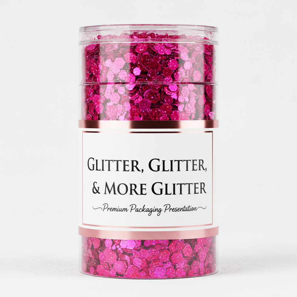 Hot Pink Chunky Glitter in packaging