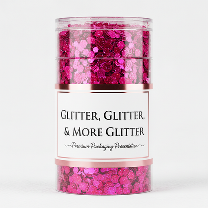 Hot Pink Chunky Glitter in packaging