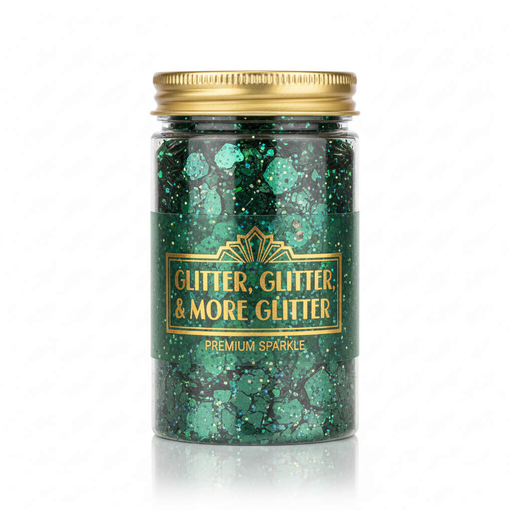 Jada Jade Green Chunky Glitter in packaging