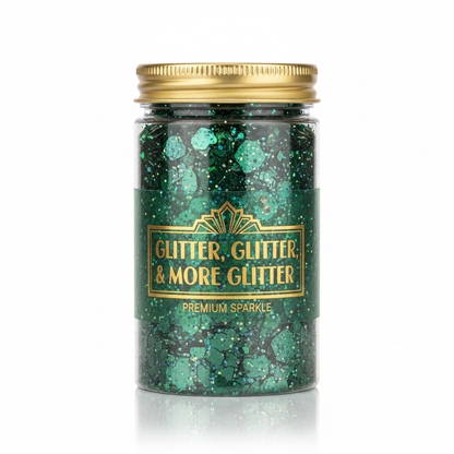 Jada Jade Green Chunky Glitter in packaging