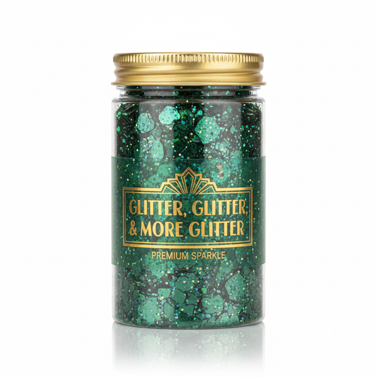 Jada Jade Green Chunky Glitter in packaging