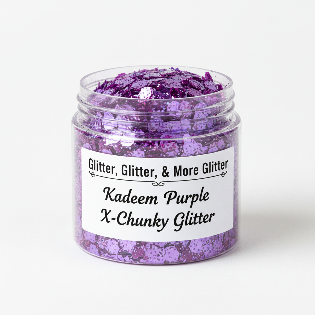 Kadeem Purple X-Chunky Glitter in clear container