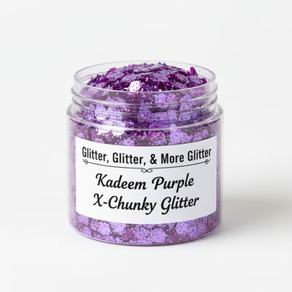 Kadeem Purple X-Chunky Glitter in clear container