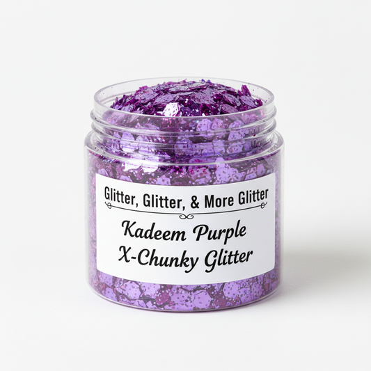 Kadeem Purple X-Chunky Glitter in clear container