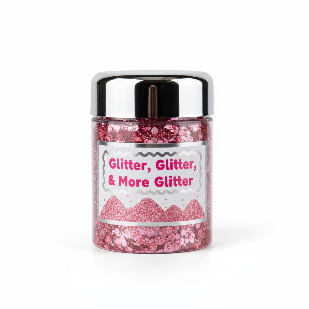 Patty D Pink X-Chunky Glitter in packaging