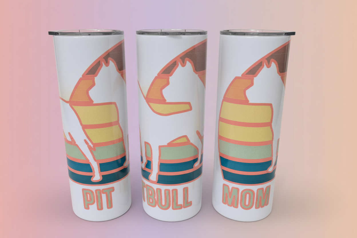 Pitbull Mom Tumblers - Soft Gradient Background