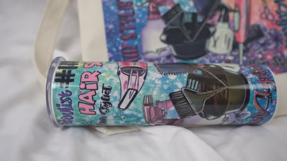 Hair Stylist Tumbler & Tote With a Rainbow Theme