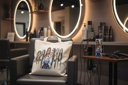 Tote and Tumbler on Salon Table