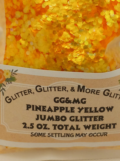 Pineapple Yellow Iridescent Jumbo Flakes of Yellow Iridescent Glitter.