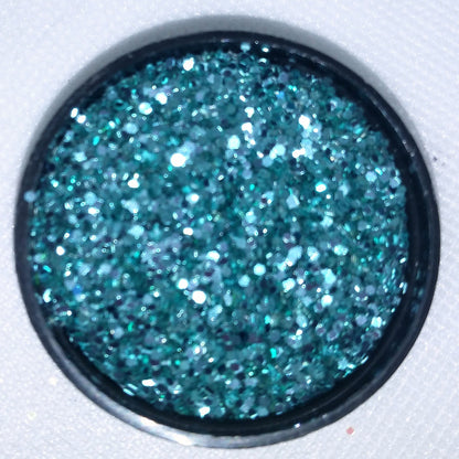 Aqua Boogie - A mixture of Aqua colored glitter flake sizes.