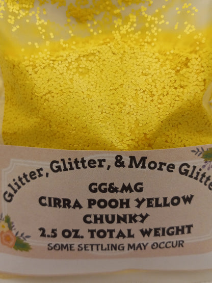 Cirra Pooh Yellow - Chunky Flakes of Yellow Glitter.